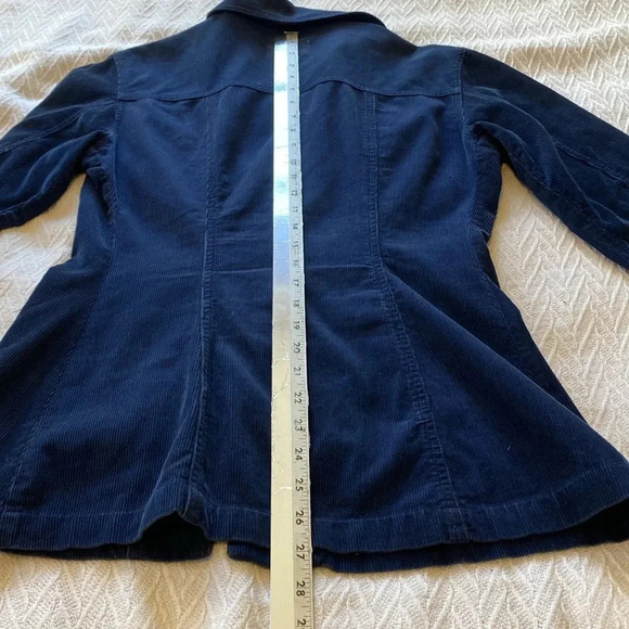 Vintage Corduroy Pelican Cove Navy Mid Length Jacket Sz M Grunge Military 90's - Picture 13 of 15